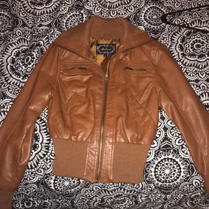 Tan Cute Leather Jacket